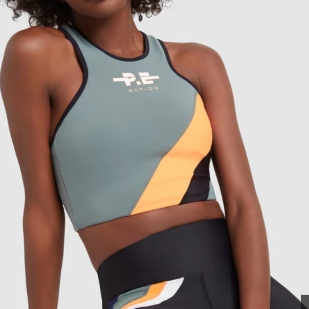 NWT! P.E. NATION Aspendos Crop Top Padded Sports Bra XS